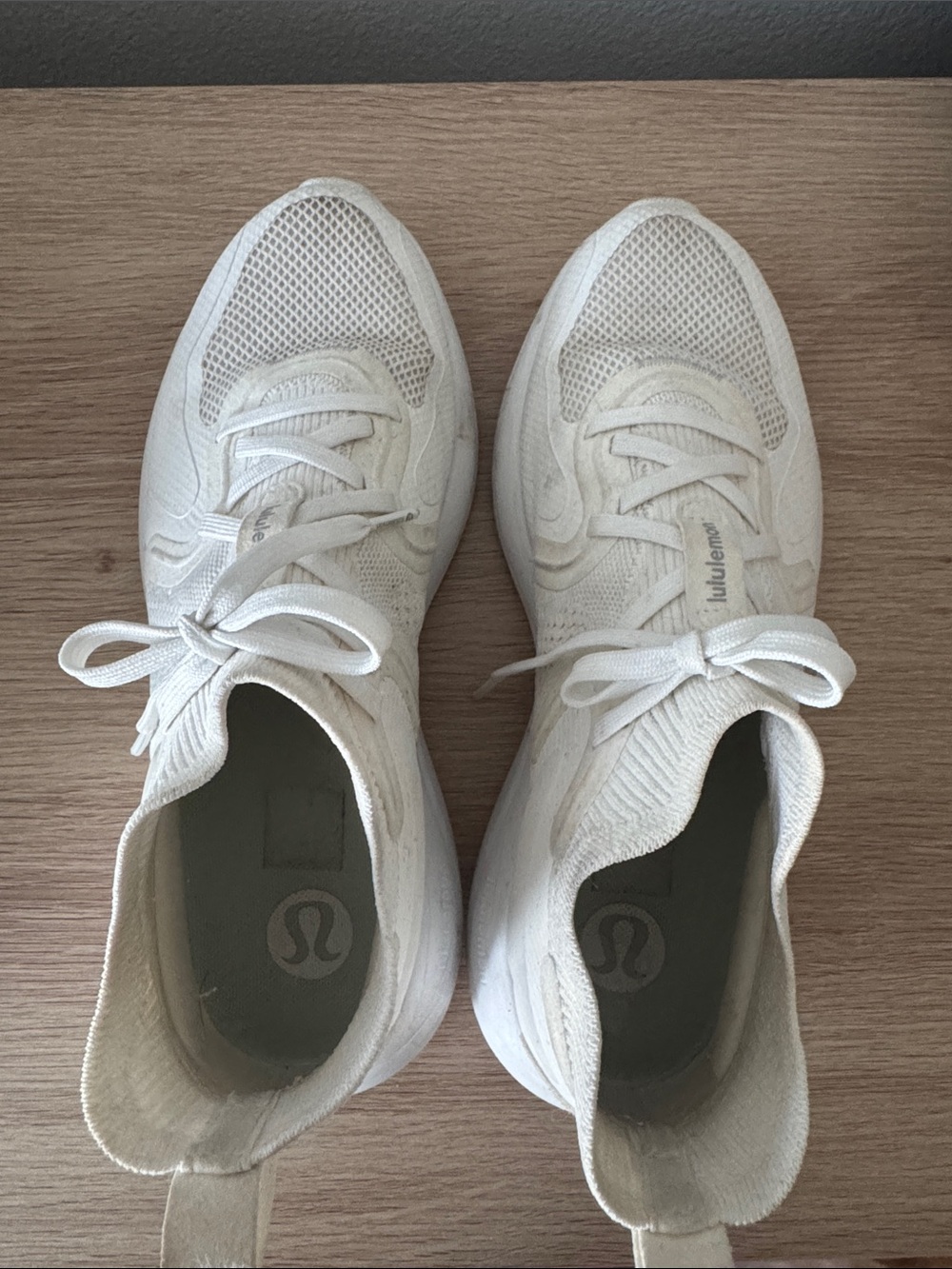 lululemon athletica Women’s White Knit Running Shoes